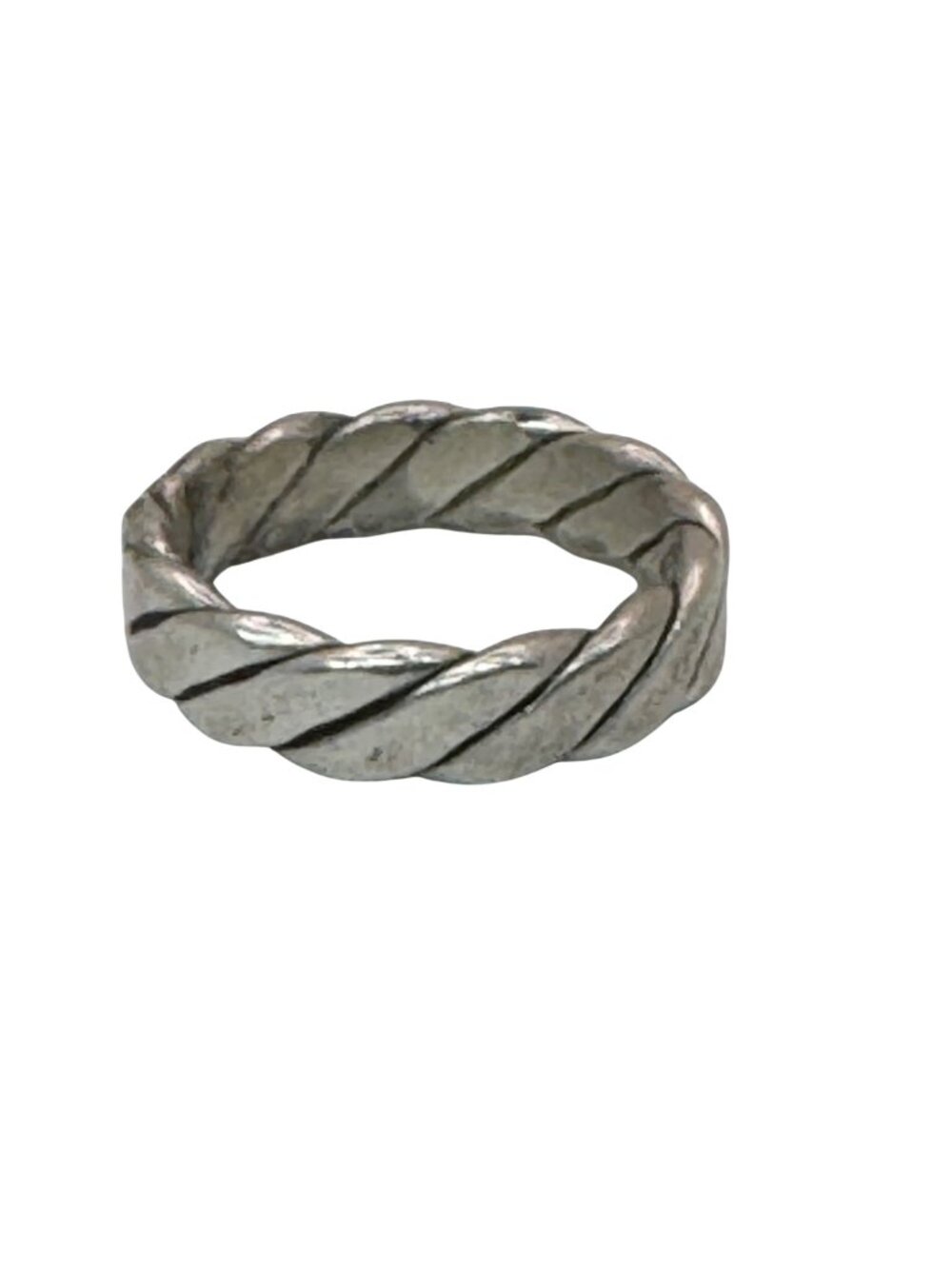Sterling Silver Twisted Ring Band Link 925 Size 11 Ring Boho Knuckle Textured